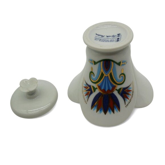 ELIZABETH ARDEN Porcelain Trinket Box Candle Jar Pharaohs Treasures Vintage 2.7" - Picture 8 of 9